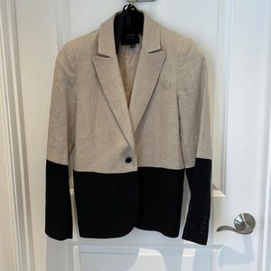 Linen block color black and linen color blazer